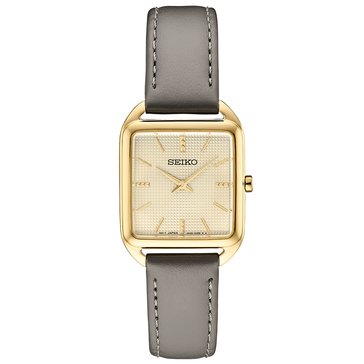 Seiko Women's Square Essentials Quartz Leather Strap Watch