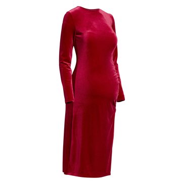 Old Navy Maternity Long Sleeve Velvet Midi Dress