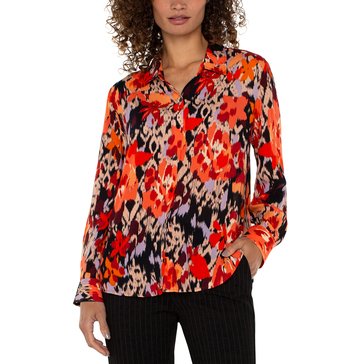 Liverpool Women's Floral Long Sleeve Blouse