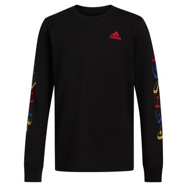 Adidas Big Boys' Lineage Long Sleeve Stack Tee