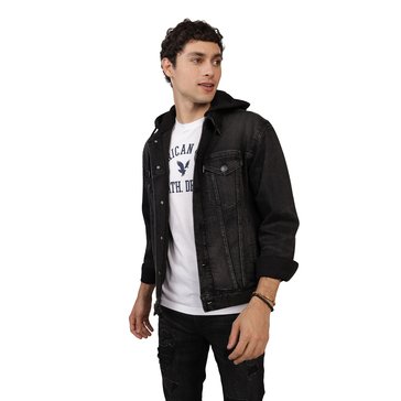 AE Men's Hooded Denim Trucker Jacket