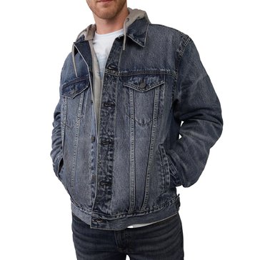 AE Men's Hooded Denim Trucker Jacket