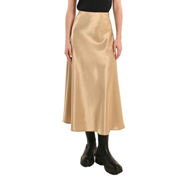 Molly Bracken Women's Metallic Bias Midi Skirt