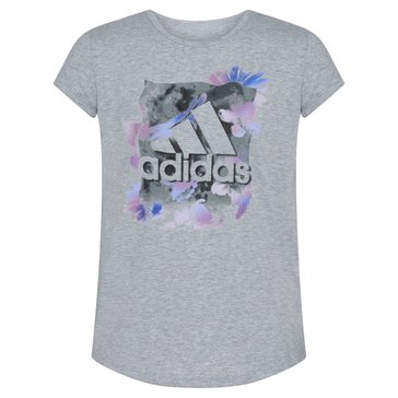 Adidas Big Girls' Floral Wash Graphic Tee