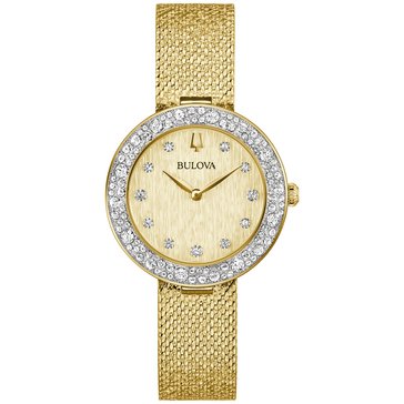 Bulova Women's Crystal Quartz Mesh Strap Watch