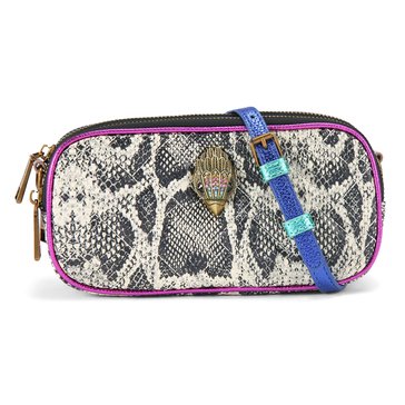 Kurt Geiger 3 Zip Kensington Snake Print Camera Bag