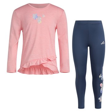 Adidas Little Girls' Crossover Floral Legging Sets