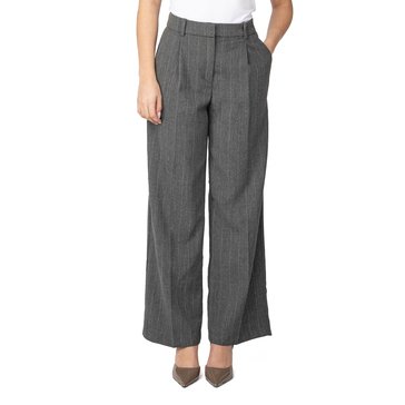 Black Tape Womens Pinstripe Wide Leg Trousers