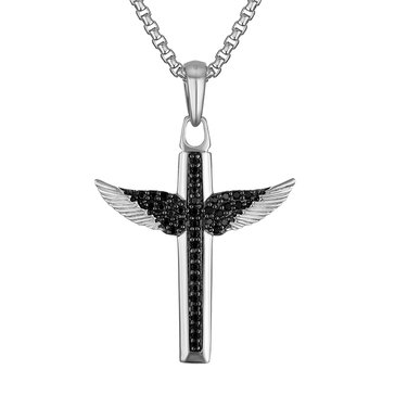 Bulova Men's Marc Anthony Angel Wings Cross Diamond Pendant