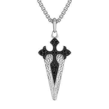 Bulova Men's Marc Anthony St.James Cross Dagger Amulet Diamond Pendant