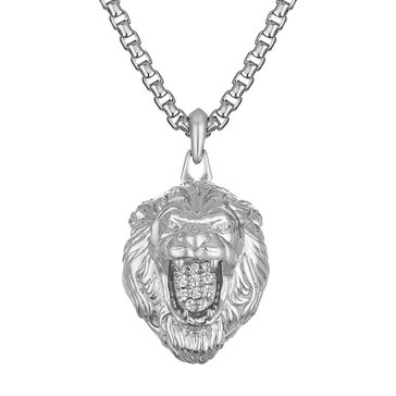 Bulova Men's Marc Anthony 16MM 3-D Lion Diamond Pendant