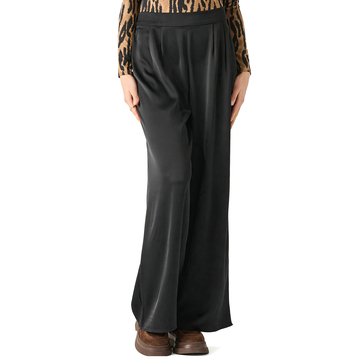 Black Tape Women's High Waisted Satin Wide Leg Pant