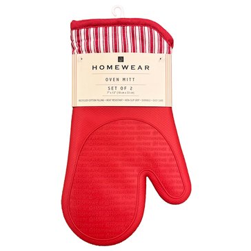 Homewear Linens Silicone 2-Pack Oven Mitt