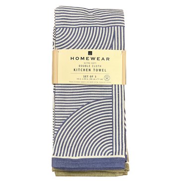 Homewear Linens Modern Stripe 3-Pack Kitchen Towel