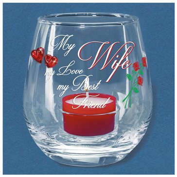 Glass Baron My Wife My Best Friend Candle Holder