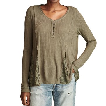 Lucky Brand Women's Lace Godet Swing Henley