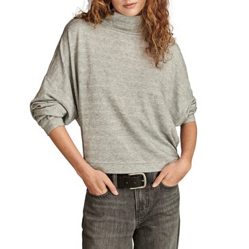 Lucky Brand Women's Cloud Shine Stripe Mock Neck Top