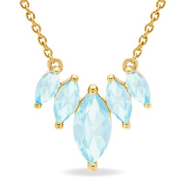 Aquamarine Graduated Marquise Necklace