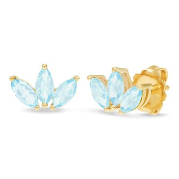 Aquamarine Marquise Stud Earrings