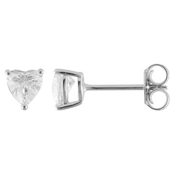 Evolv. 3/5 cttw Lab Grown Diamond Heart Solitaire Stud Earrings