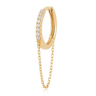 Aurelie Gi Berlin Draped Chain Lab Grown Diamond Single Huggie Earring