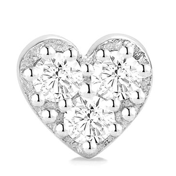 Aurelie Gi Sophie Diamond Heart Single Threaded Flatback Earring