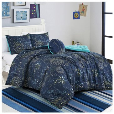 Esca Astro 3-Piece Comforter Set with Throw Pillow