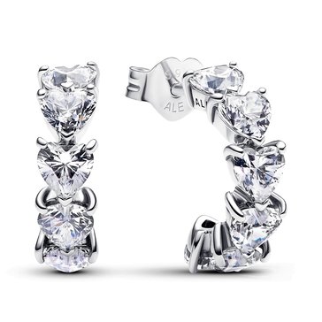 Pandora Sparkling Hearts Open Hoop Earrings