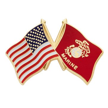 Mitchell Proffitt USA Marine with Crossed Flags Lapel Pin