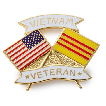 Mitchell Proffitt Vietnam & USA Flag Lapel Pin