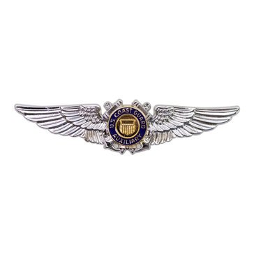 USCG Badge Large Aviation Wing Clutch Back 
