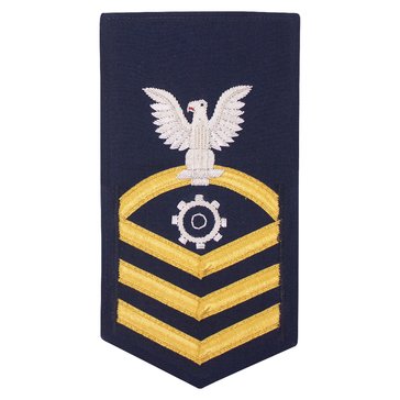 USCG E7 (MK) Men's Rating Badge Gold on Blue Vanfine BULLION