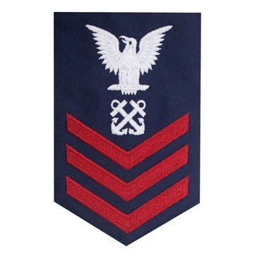 USCG E6 (BM) Men's Rating Badge Blue Serge