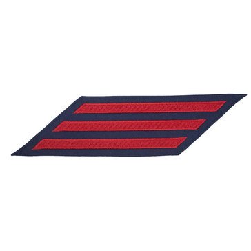 USCG Men's Enlisted Service Stripe Set 3 Red on Blue Serge