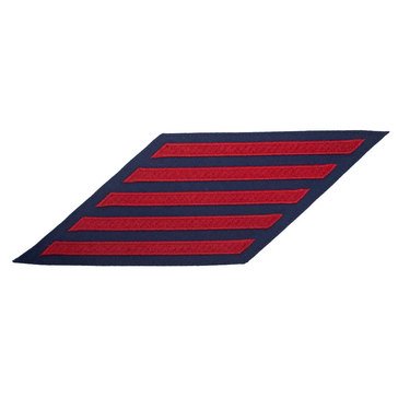 USCG Men's Enlisted Service Stripe Set 5 Red on Blue Serge