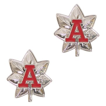 USCG Auxiliary Collar Device Silver Oakleaf With Red A (DVC)