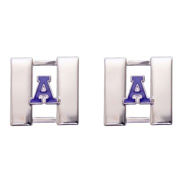 USCG Auxiliary Collar Device Double Silver Bars With Blue A (FC)