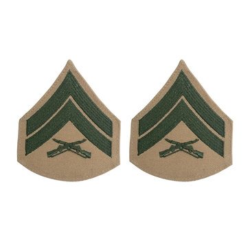 USMC Women's Chevron Green on Khaki CPL