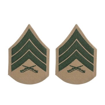 USMC Women's Chevron Green on Khaki SGT