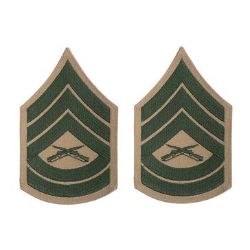 USMC Women's Chevron Green on Khaki GYSGT