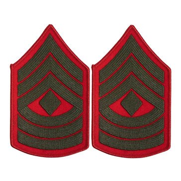 USMC Women's Chevron Green on Red 1stSGT