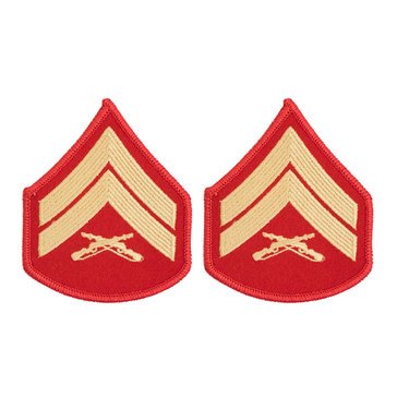 USMC Women's Chevron Gold on Red CPL