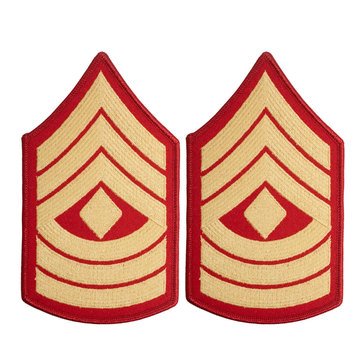 USMC Women's Chevron Gold on Red 1ST SGT