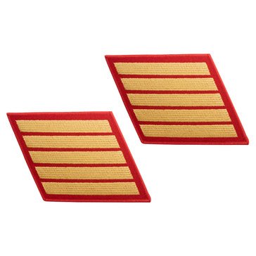 USMC Women's Service Stripe Set 5 Gold on Red