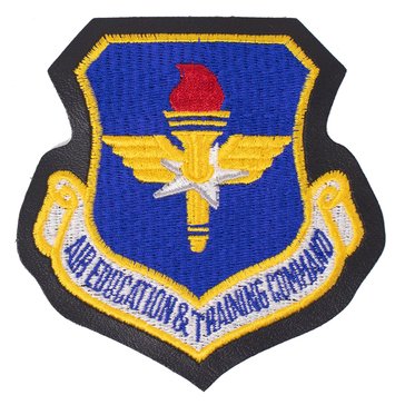USAF Patch Air Education & Training Command On Leather 