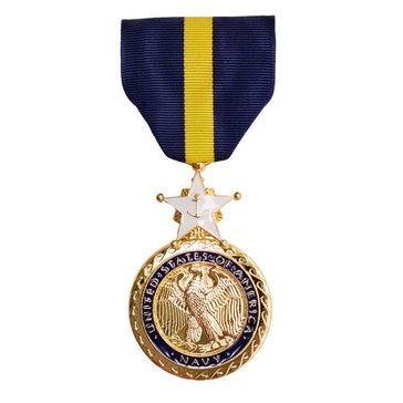 Medal Large Anodized Distinguished Service Navy