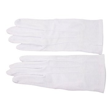 Gloves White Nylon with Snap Closure Pair
