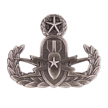 Warfare Badge Full Size EOD MSTR  Oxidized  Silver 