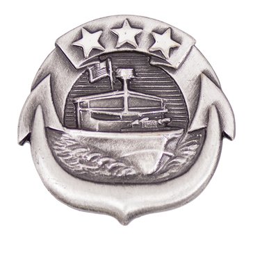 Warfare Badge Miniature SM CRAFT ENL  Oxidized  Silver