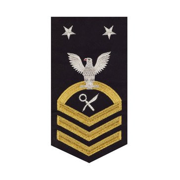 Men's E9 (ISCM) Rating Badge in STANDARD Gold on Blue POLY/WOOL for Intelligence Specialist